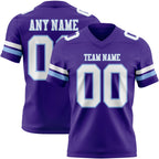 Custom Purple White-Light Blue Authentic Football Jersey