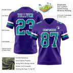 Custom Purple Teal-White Authentic Football Jersey