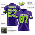 Custom Purple Neon Green-White Authentic Football Jersey