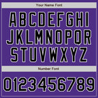 Custom Stitched Purple Black-White Baseball Pullover Sweatshirt Hoodie