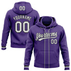 Custom Stitched Purple White-Black Baseball Pullover Sweatshirt Hoodie