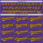 Custom Stitched Purple Black-Gold Baseball Pullover Sweatshirt Hoodie