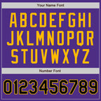 Custom Stitched Purple Black-Gold Baseball Pullover Sweatshirt Hoodie