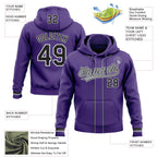 Custom Stitched Purple Black-White Baseball Pullover Sweatshirt Hoodie