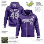 Custom Stitched Purple Gray-White Baseball Pullover Sweatshirt Hoodie