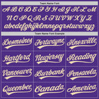 Custom Stitched Purple Cream Baseball Pullover Sweatshirt Hoodie