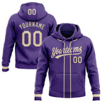 Custom Stitched Purple Cream Baseball Pullover Sweatshirt Hoodie