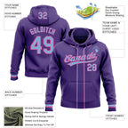 Custom Stitched Purple Light Blue-Pink Baseball Pullover Sweatshirt Hoodie