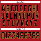 Custom Red Black-Old Gold Hockey Lace Neck Jersey