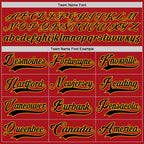 Custom Red Black-Gold Hockey Lace Neck Jersey