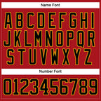 Custom Red Black-Gold Hockey Lace Neck Jersey