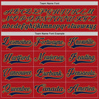 Custom Red Navy-Old Gold Hockey Lace Neck Jersey
