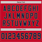 Custom Red Navy-Old Gold Mesh Authentic Throwback Football Jersey