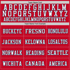 Custom Red White-Navy Mesh Authentic Throwback Football Jersey