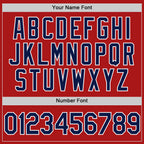 Custom Red Navy-White Authentic Throwback Baseball Jersey