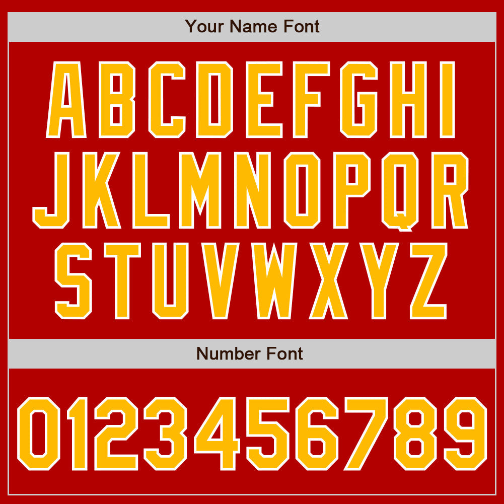 Custom Red Gold-White Authentic Baseball Jersey