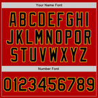 Custom Red Black-Gold Authentic Baseball Jersey