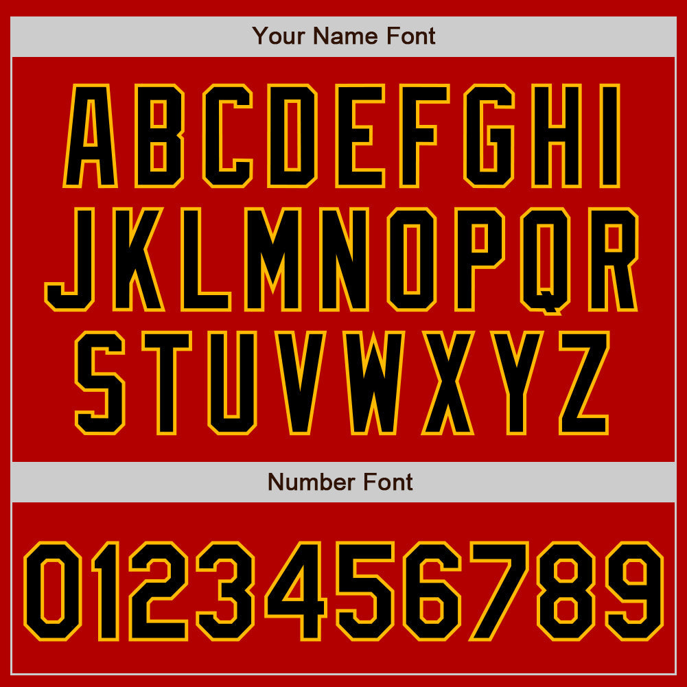 Custom Red Black-Gold Authentic Baseball Jersey