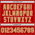 Custom Red Old Gold-White Authentic Baseball Jersey