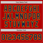 Custom Red Navy-Yellow Authentic Baseball Jersey