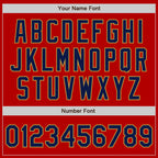 Custom Red Navy-Old Gold Authentic Baseball Jersey