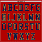 Custom Red Navy-Old Gold Authentic Baseball Jersey
