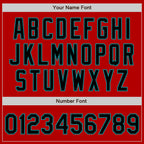 Custom Red Black-Teal Authentic Baseball Jersey