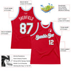 Custom Red Light Blue-Old Gold Authentic Throwback Basketball Jersey