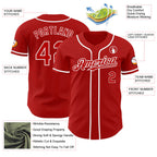 Custom Red White Authentic Baseball Jersey