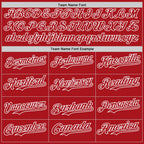 Custom Red White Authentic Baseball Jersey