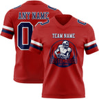 Custom Red Navy-White Authentic Football Jersey
