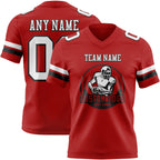 Custom Red White-Black Authentic Football Jersey