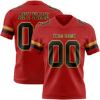 Custom Red Black-Old Gold Authentic Football Jersey