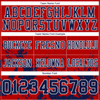 Custom Red Navy-White 3D Pattern Splash Authentic Football Jersey