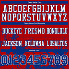 Custom Red Royal-White 3D Pattern Splash Authentic Football Jersey