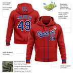 Custom Stitched Red Royal-White Baseball Pullover Sweatshirt Hoodie