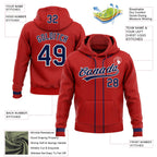 Custom Stitched Red Navy-White Baseball Pullover Sweatshirt Hoodie