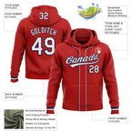Custom Stitched Red White-Navy Baseball Pullover Sweatshirt Hoodie