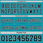 Custom Reversible Black Teal-White Double Side Sublimation Basketball Suit Jersey