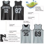 Custom Reversible Black Silver Double Side Sublimation Basketball Suit Jersey