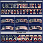 Custom Navy Vintage USA Flag Cream-Maroon Reversible Double Side Sublimation Basketball Suit Jersey