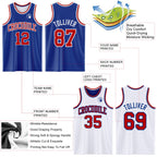 Custom Royal Red-White Reversible Double Side Sublimation Basketball Suit Jersey