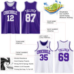 Custom Purple White Reversible Double Side Sublimation Basketball Suit Jersey