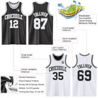 Custom Reversible Black White-Gray Double Side Sublimation Basketball Suit Jersey