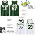 Custom Reversible Green White-Cream Double Side Sublimation Basketball Suit Jersey