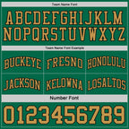 Custom Reversible Kelly Green Old Gold-Black Double Side Sublimation Basketball Suit Jersey
