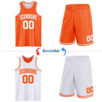 Custom Reversible Orange White Double Side Sublimation Basketball Suit Jersey