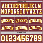 Custom Reversible Burgundy White-Gold Double Side Sublimation Basketball Suit Jersey