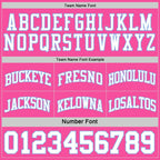 Custom Reversible Pink White-Light Blue Double Side Sublimation Basketball Suit Jersey