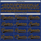 Custom Royal Black-Old Gold Hockey Jersey